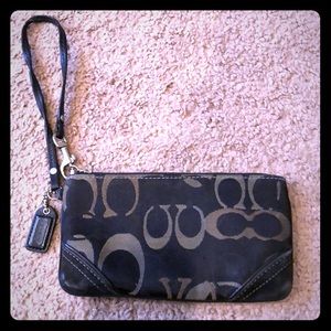 Black coach wristlet